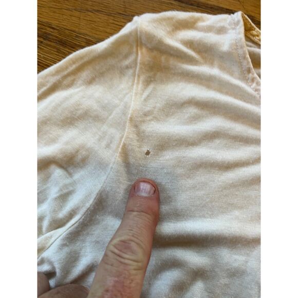 JAMES PERSE Los Angeles Cream Silk Rayon Rusched T Shirt Tee  Women's Size 4 XL - Picture 12 of 12